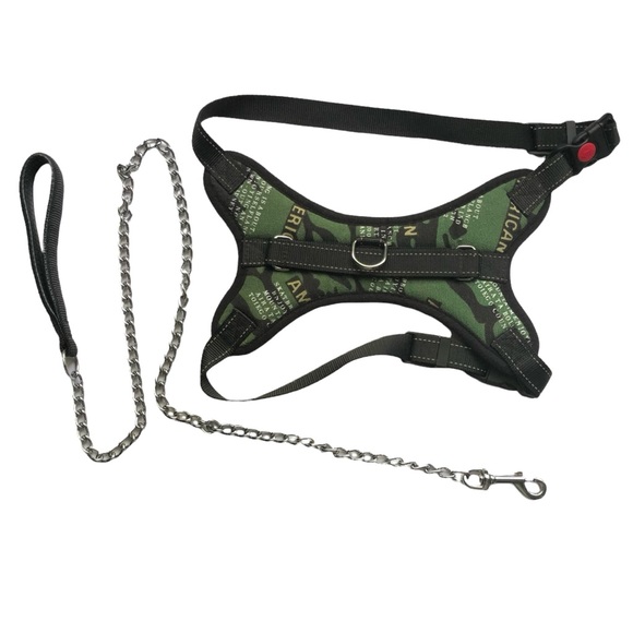 Dog Harness Padded No Pull Working + Chain Leash NEW - Picture 14 of 14